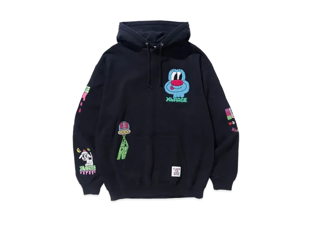 XLARGE Tim Comix Chenille Embroidered Hooded Sweat "Black"