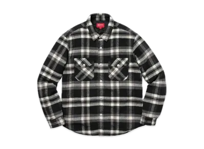 Supreme Quilted Arc Logo Flannel Shirt "Black"