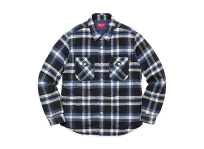 Supreme Quilted Arc Logo Flannel Shirt "Blue"