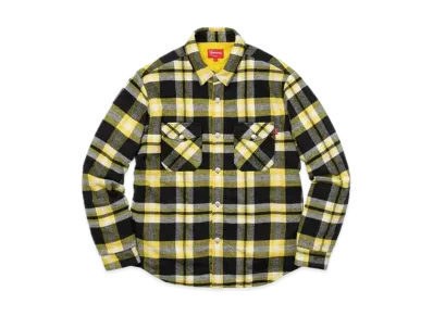 Supreme Quilted Arc Logo Flannel Shirt "Yellow"