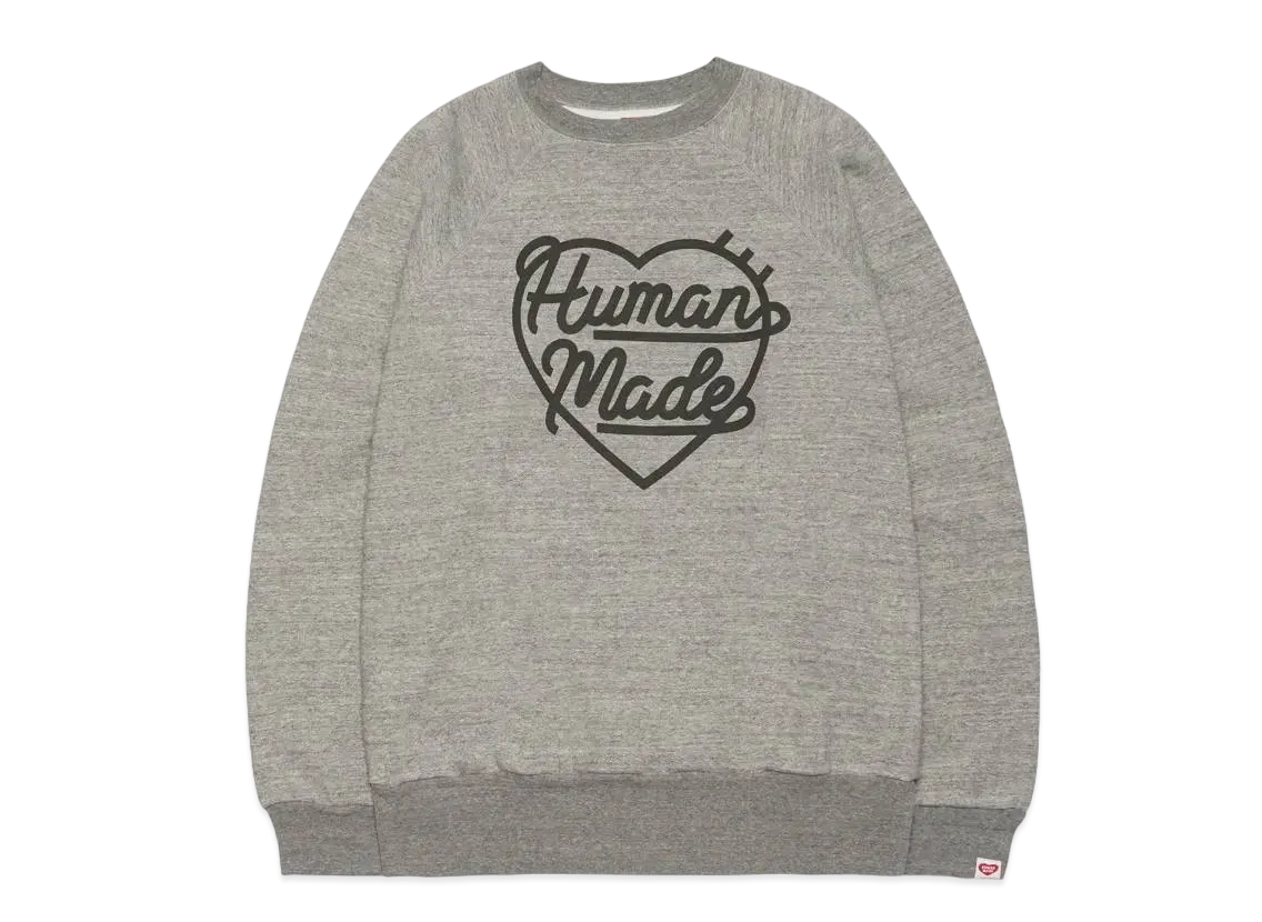 HUMAN MADE RAGLAN CREWNECK SWEATSHIRT "Grey"