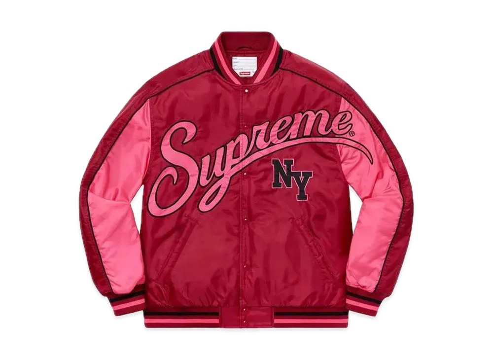 Supreme Contrast Script Varsity Jacket "Red"