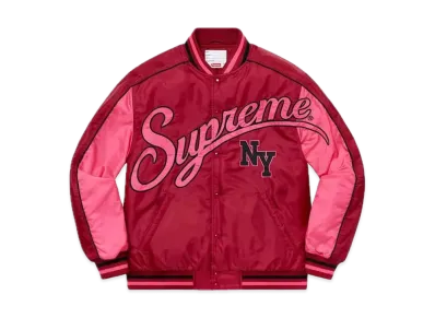 Supreme Contrast Script Varsity Jacket "Red"
