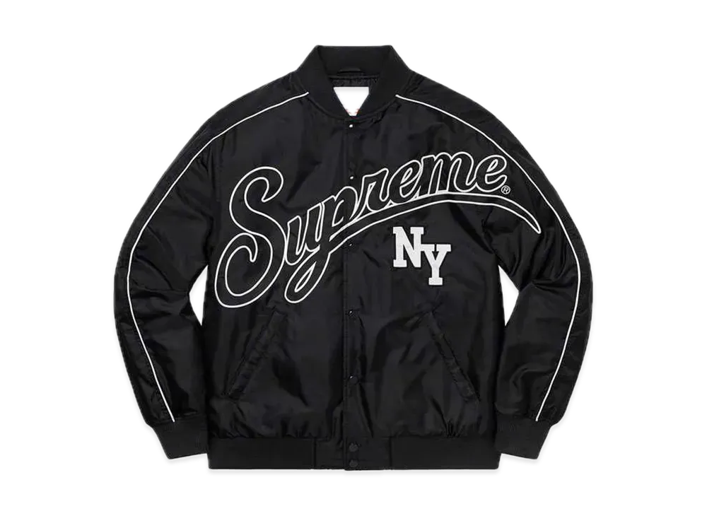 シュプリーム コントラスト スクリプト バーシティ ジャケット "ブラック"