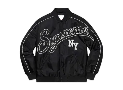 Supreme Contrast Script Varsity Jacket "Black"