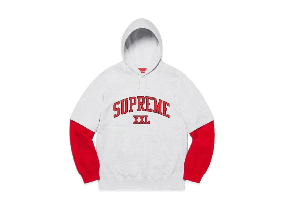 シュプリーム XXL フーデッド スウェットシャツ "アッシュ グレー"