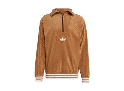 adidas Adicolor Heritage Now Funnel Neck Velor Top "Brown Dessert"