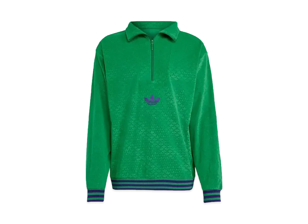 adidas Adicolor Heritage Now Funnel Neck Velor Top "Green"