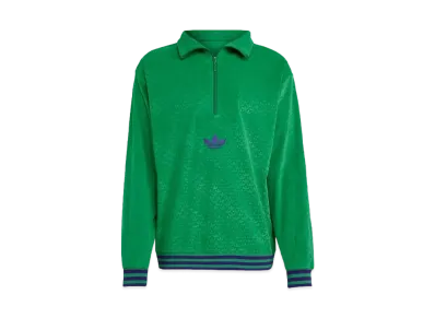 adidas Adicolor Heritage Now Funnel Neck Velor Top "Green"