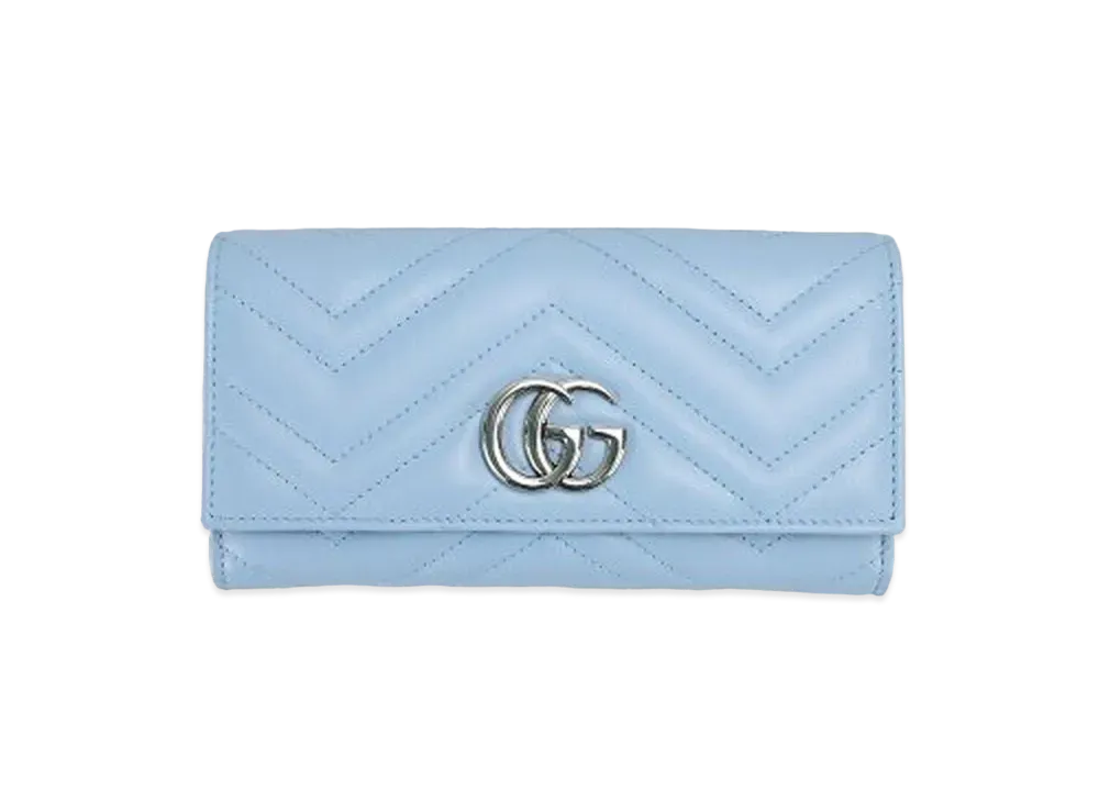 GUCCI GG Marmont Continental Wallet "Light Blue"