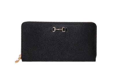 GUCCI Zip Around Wallet With Horsebit "Black"