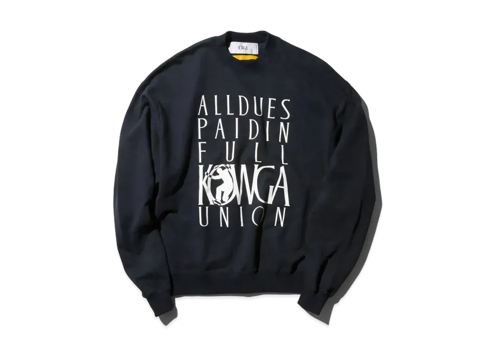 UNION KOWGA All Dues Paid In Full Crew Neck Sweat "Navy"