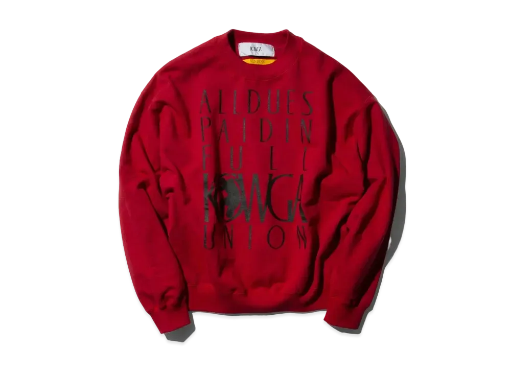 UNION KOWGA All Dues Paid In Full Crew Neck Sweat "Red"