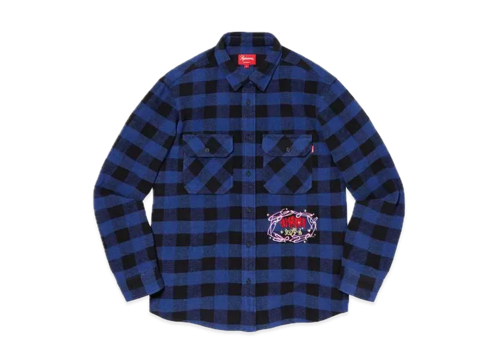 Supreme 1-800 Buffalo Plaid Shirt "Royal"