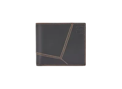 LOEWE Puzzle Stitches Bifold Coin Wallet In Smooth Calfskin "Black"