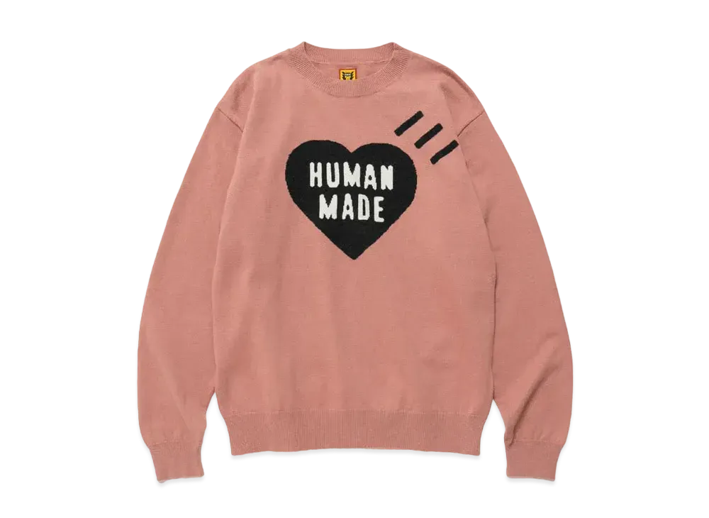 HUMAN MADE HEART L/S KNIT SWEATER "Pink"
