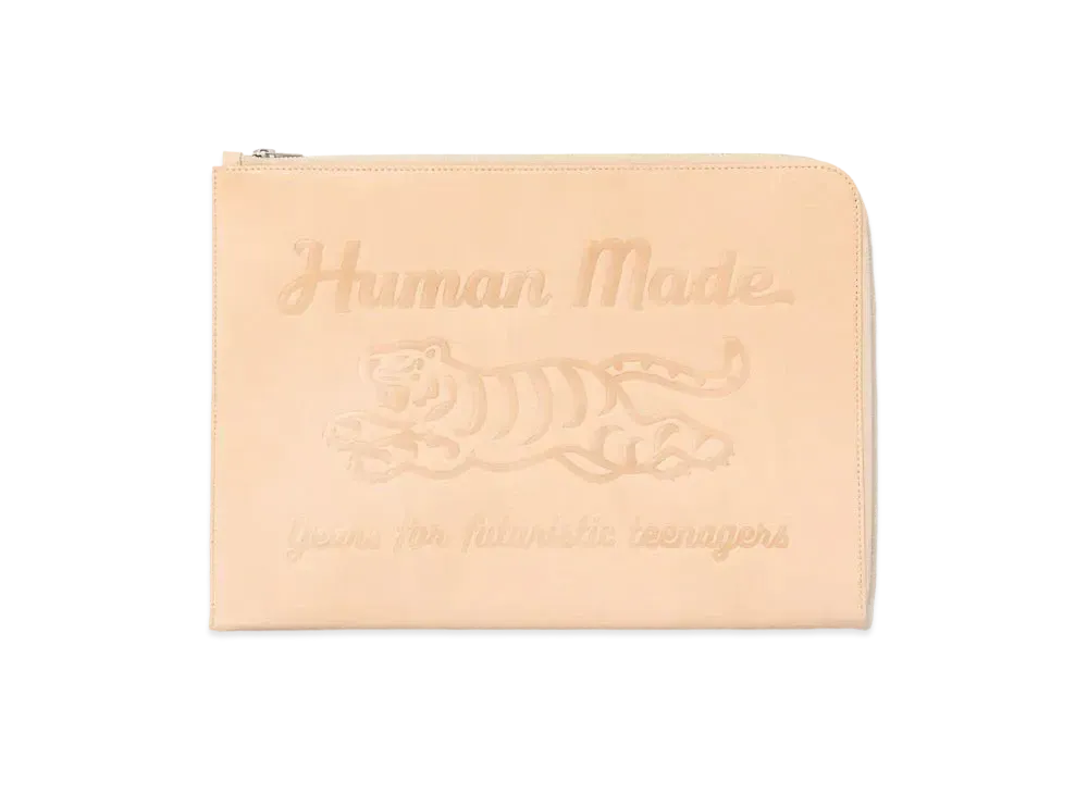 HUMAN MADE LEATHER CLUTCH BAG "Beige"