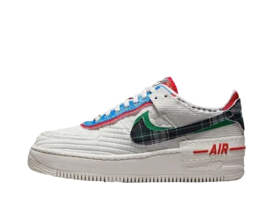 Nike Women's Air Force 1 Low Shadow "Sail/Classic Green/University Blue/Multi Color"