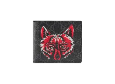 GUCCI Wolf GG Supreme Coin Wallet