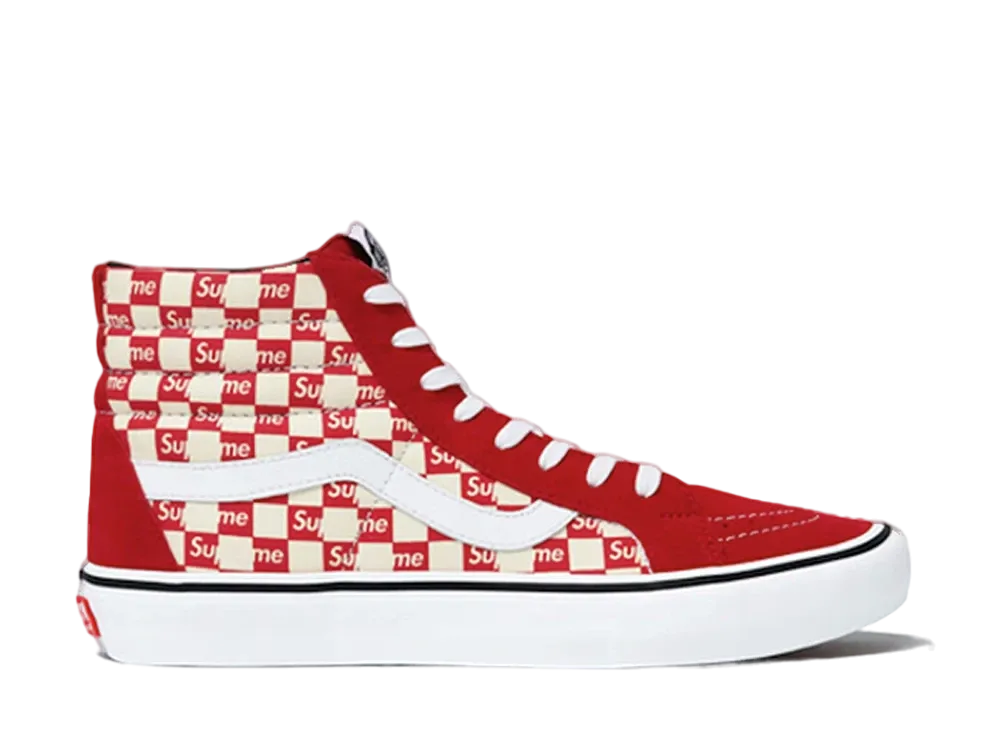 シュプリーム × バンズ スケートハイ "レッド チェッカー ロゴ"