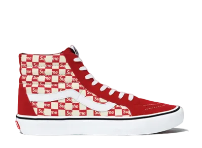 Supreme × Vans Sk8-Hi "Red Checker Logo"