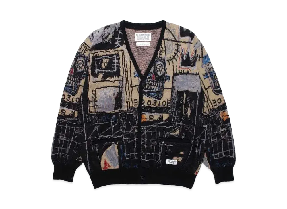 WACKO MARIA Jean-Michel Basquiat / Mohair Knit Jacquard Cardigan "One"