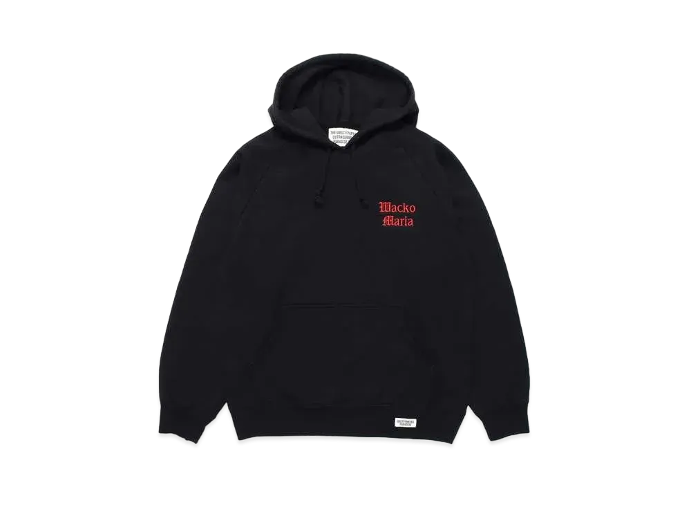 WACKO MARIA Washed Heavy Weight Pull Over Hooded Sweat Shirt "Black 2"