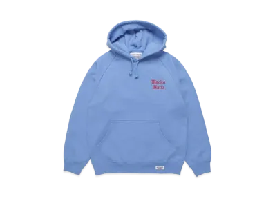 WACKO MARIA Washed Heavy Weight Pull Over Hooded Sweat Shirt "Blue"