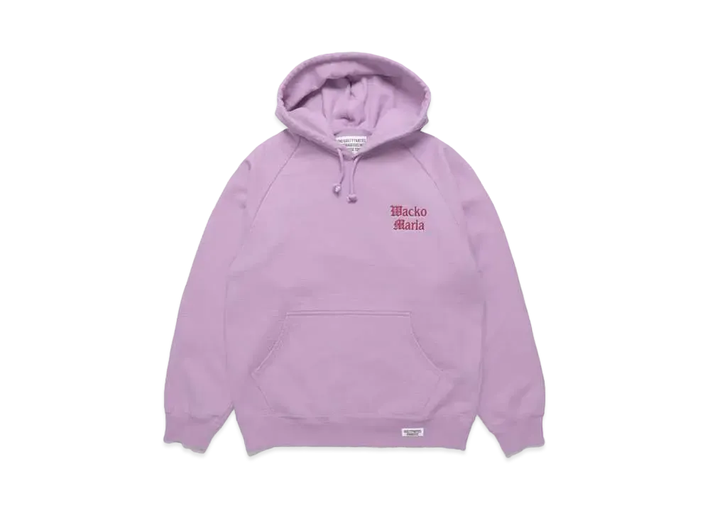 WACKO MARIA Washed Heavy Weight Pull Over Hooded Sweat Shirt "Light Purple"