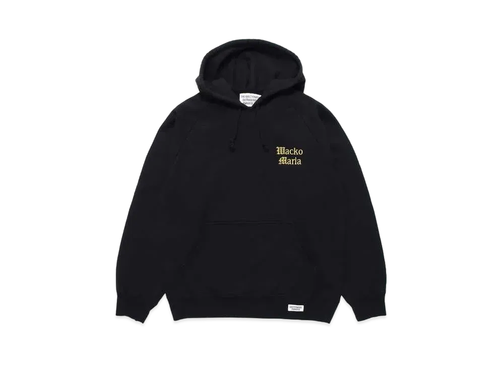 WACKO MARIA Washed Heavy Weight Pull Over Hooded Sweat Shirt "Black 1"