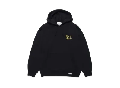 WACKO MARIA Washed Heavy Weight Pull Over Hooded Sweat Shirt "Black 1"