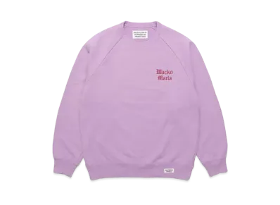 WACKO MARIA Washed Heavy Weight Crew Neck Sweat Shirt "Light Purple"