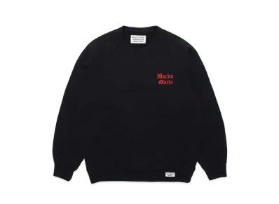 WACKO MARIA Washed Heavy Weight Crew Neck Sweat Shirt "Black"