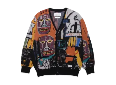 WACKO MARIA Jean-Michel Basquiat / Mohair Knit Jacquard Cardigan "One"