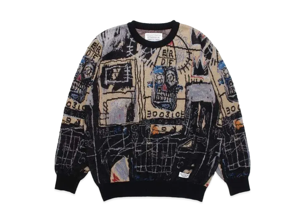 WACKO MARIA Jean-Michel Basquiat / Mohair Knit Jacquard Sweater "One"