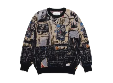 WACKO MARIA Jean-Michel Basquiat / Mohair Knit Jacquard Sweater "One"