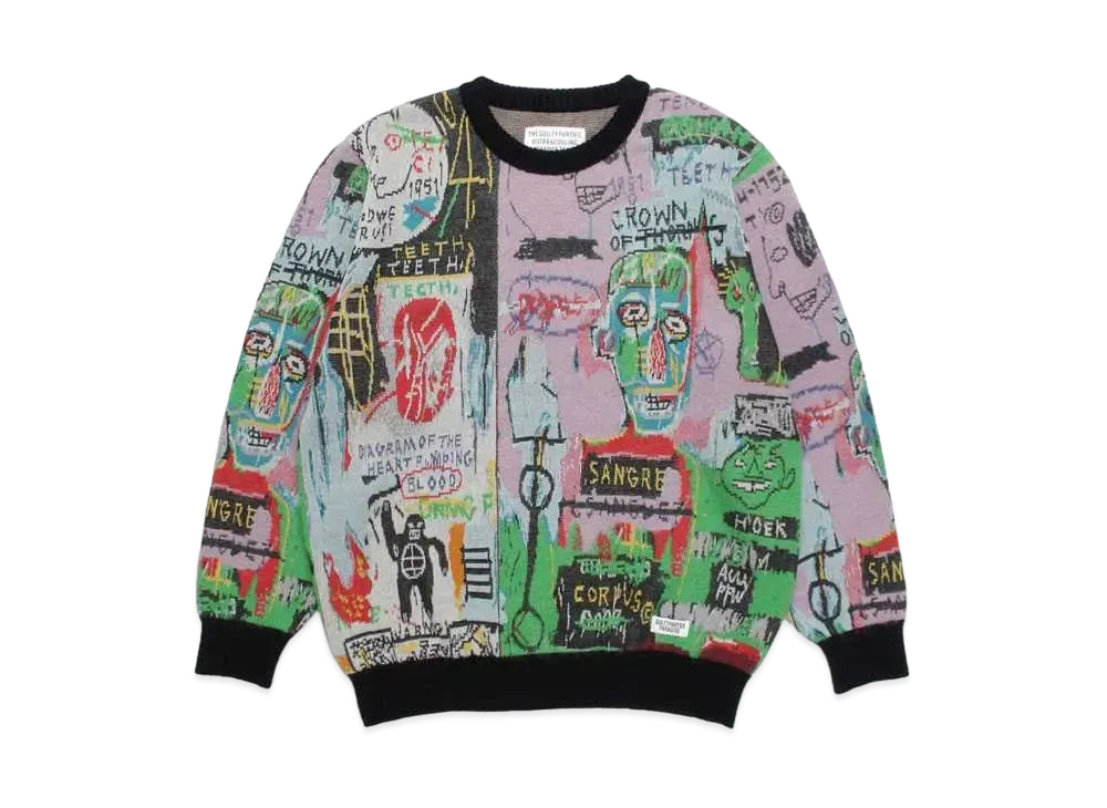 WACKO MARIA Jean-Michel Basquiat / Mohair Knit Jacquard Sweater #1 "One"