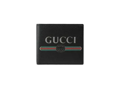 GUCCI Vintage Logo Print Coin Wallet "Black"