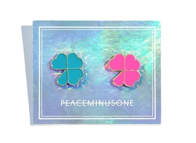 PEACEMINUSONE PMO Clover Pin Set #1 "Mint Pink" / G-DRAGON