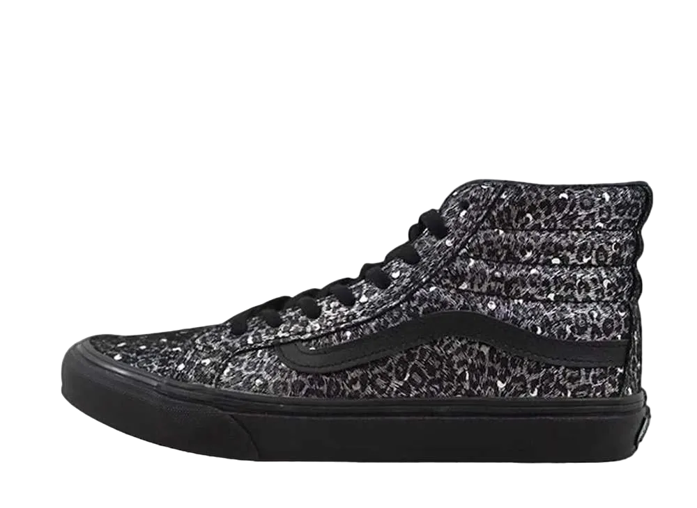 バンズ スケートハイ スリム "ブラック/メタリック レオパード"