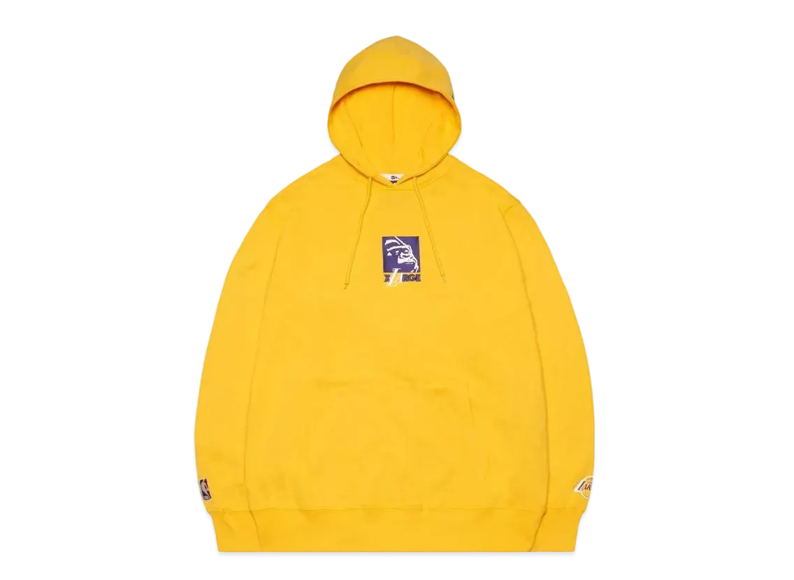 XLARGE x New Era x NBA LAKERS MIX LOGO PULLOVER HOODED SWEAT "Yellow"