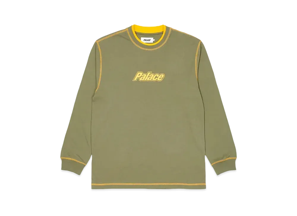 PALACE Double Collar Longsleeve Top "Olive"