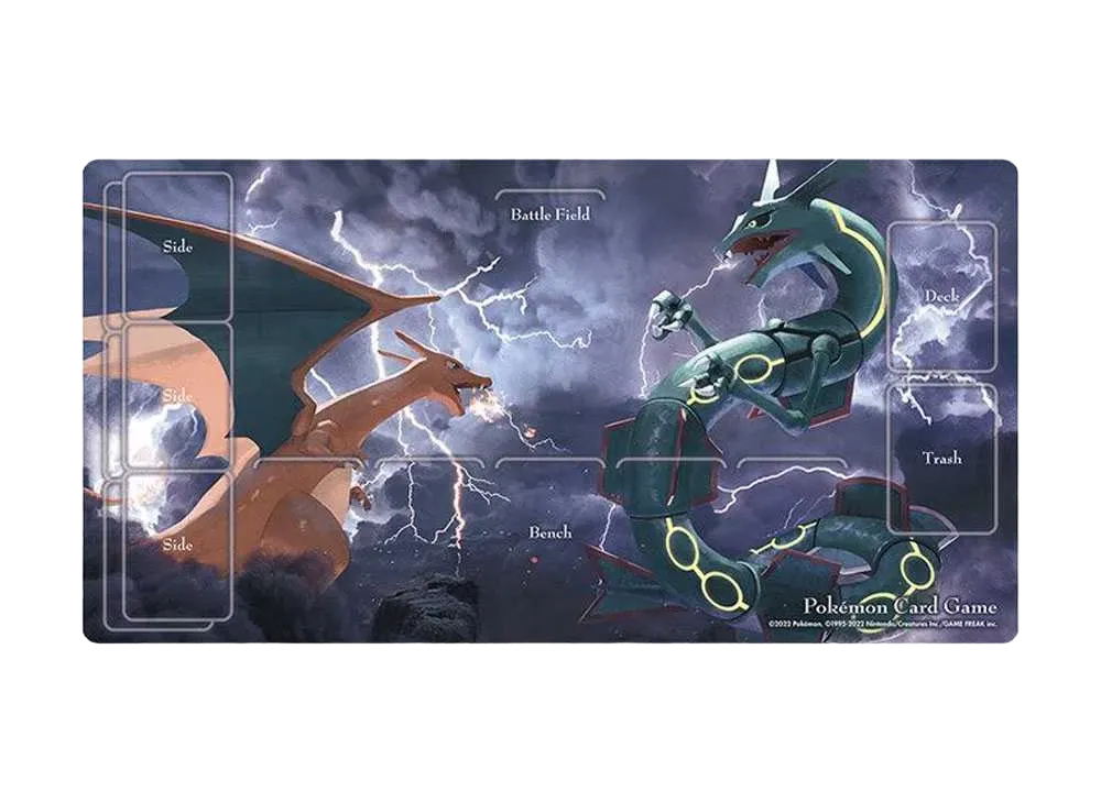 Pokemon Card Game Rubber Playing Mat Lizardon VS Rayquaza