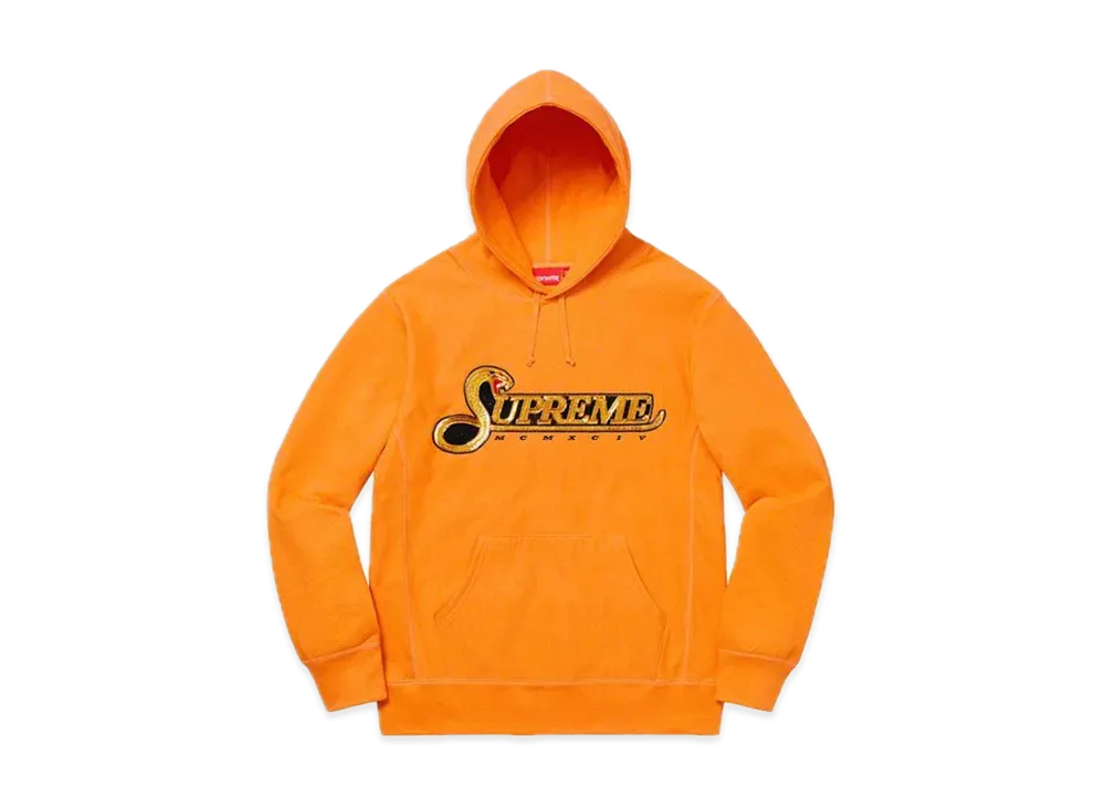 Supreme Sequin Viper Hooded Sweatshirt "Tangerine"
