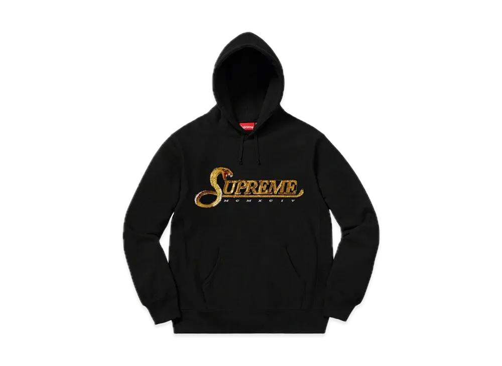 Supreme Sequin Viper Hooded Sweatshirt "Black"