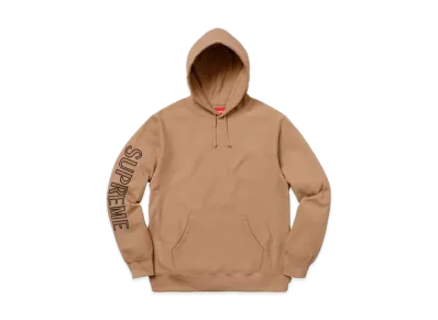 Supreme Sleeve Embroidery Hooded Sweatshirt "Light Brown"