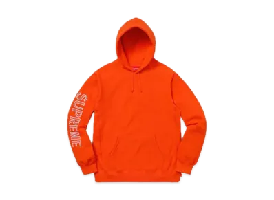 Supreme Sleeve Embroidery Hooded Sweatshirt "Dark Orange"