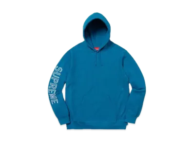 Supreme Sleeve Embroidery Hooded Sweatshirt "Dark Aqua"
