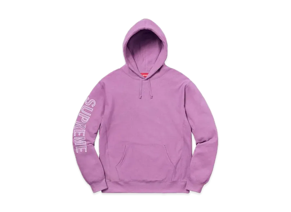 Supreme Sleeve Embroidery Hooded Sweatshirt "Violet"