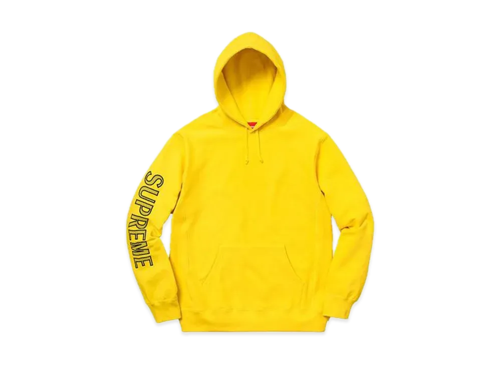 Supreme Sleeve Embroidery Hooded Sweatshirt "Yellow"